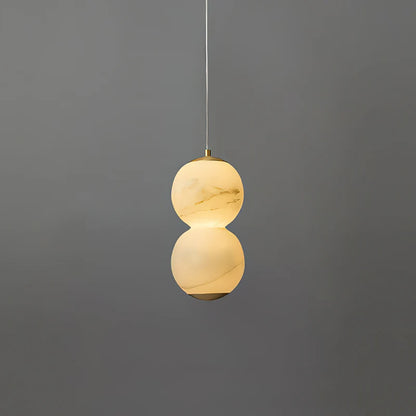 LuxRoyale Alabaster Stone Sphere Pendant Light Modern Hanging Lamp - Royale Basic