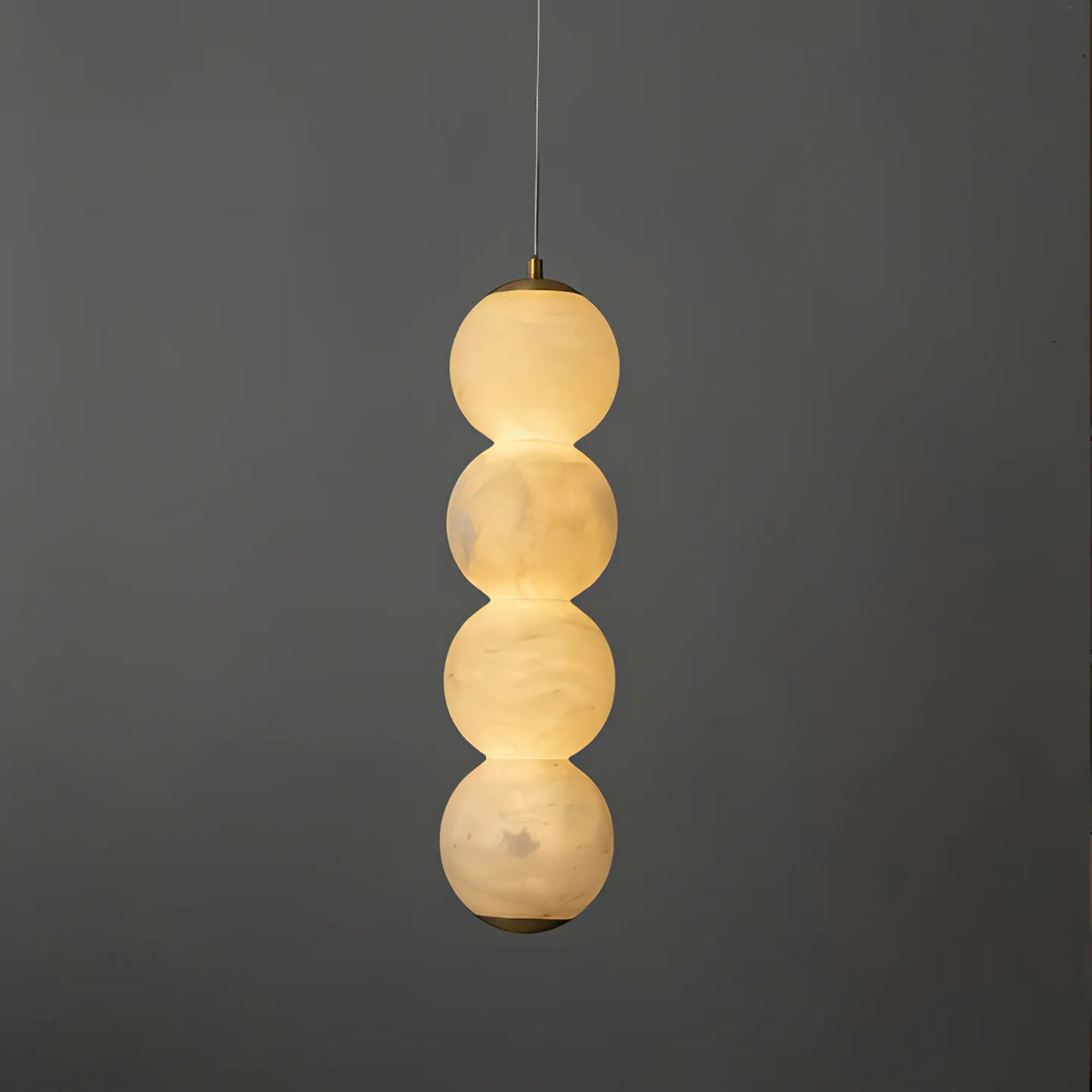 LuxRoyale Alabaster Stone Sphere Pendant Light Modern Hanging Lamp - Royale Basic