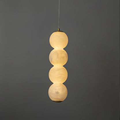 LuxRoyale Alabaster Stone Sphere Pendant Light Modern Hanging Lamp - Royale Basic