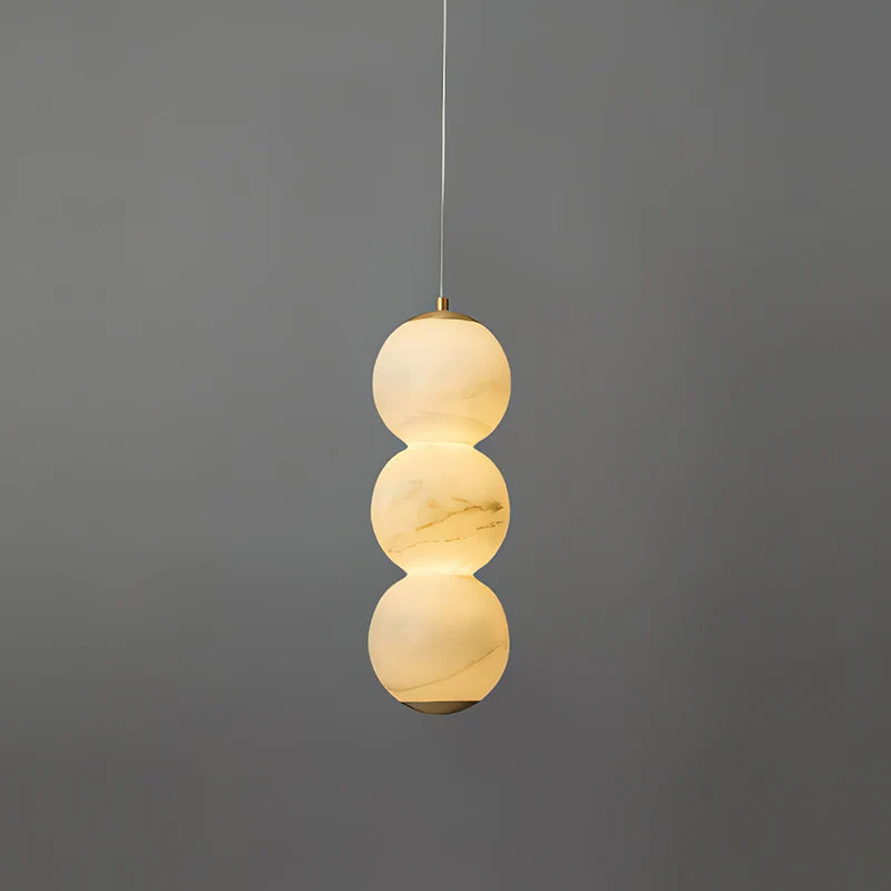 LuxRoyale Alabaster Stone Sphere Pendant Light Modern Hanging Lamp - Royale Basic