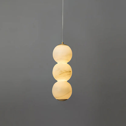 LuxRoyale Alabaster Stone Sphere Pendant Light Modern Hanging Lamp - Royale Basic