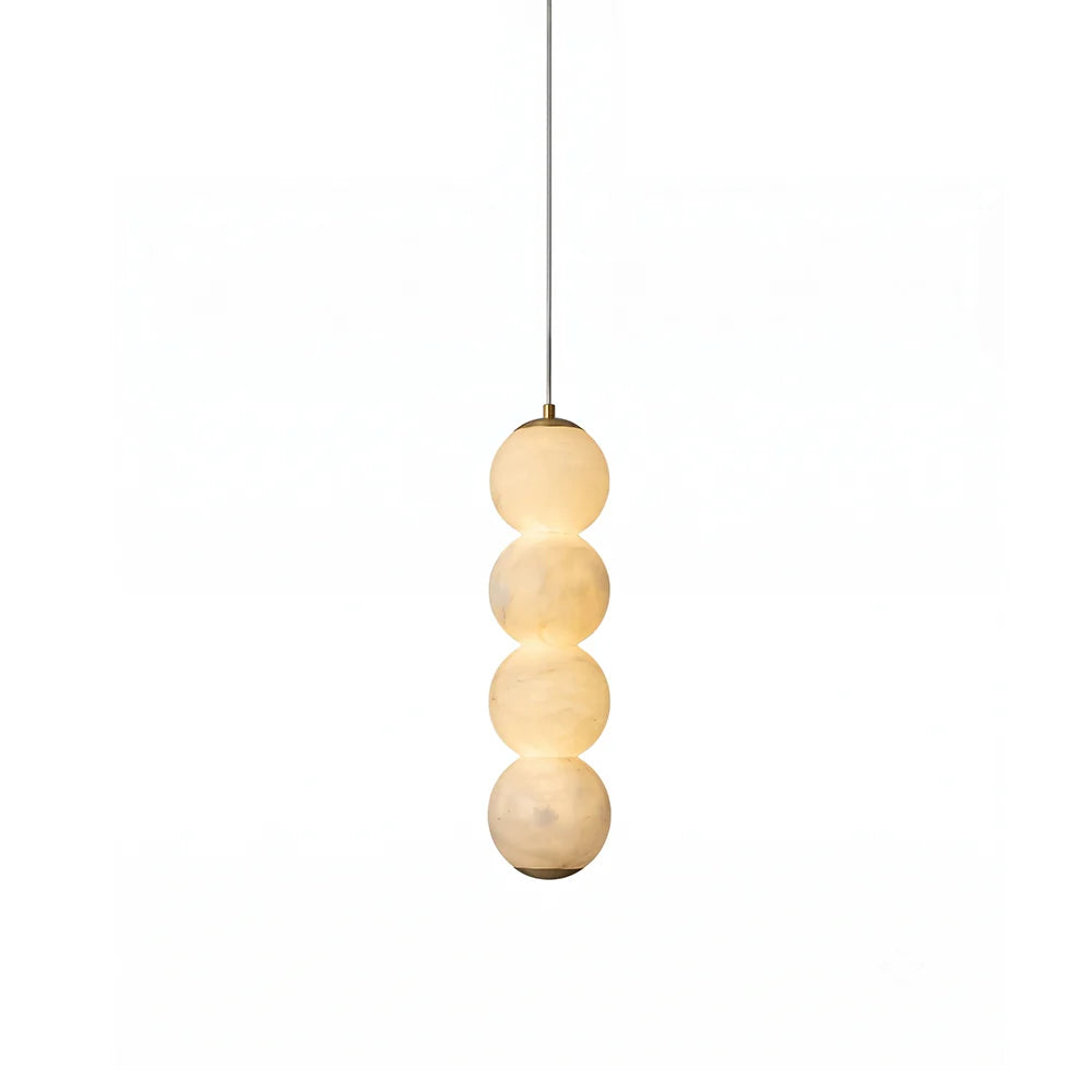 LuxRoyale Alabaster Stone Sphere Pendant Light Modern Hanging Lamp - Royale Basic