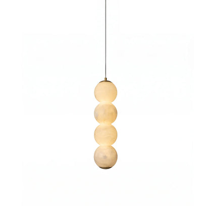 LuxRoyale Alabaster Stone Sphere Pendant Light Modern Hanging Lamp - Royale Basic
