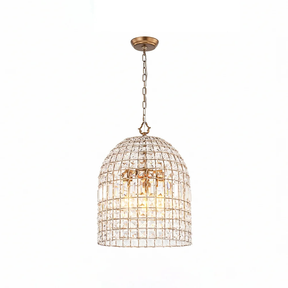 LuxRoyale Crystal Caged Pendant Lamp Woven Dome Hanging Light - Royale Basic