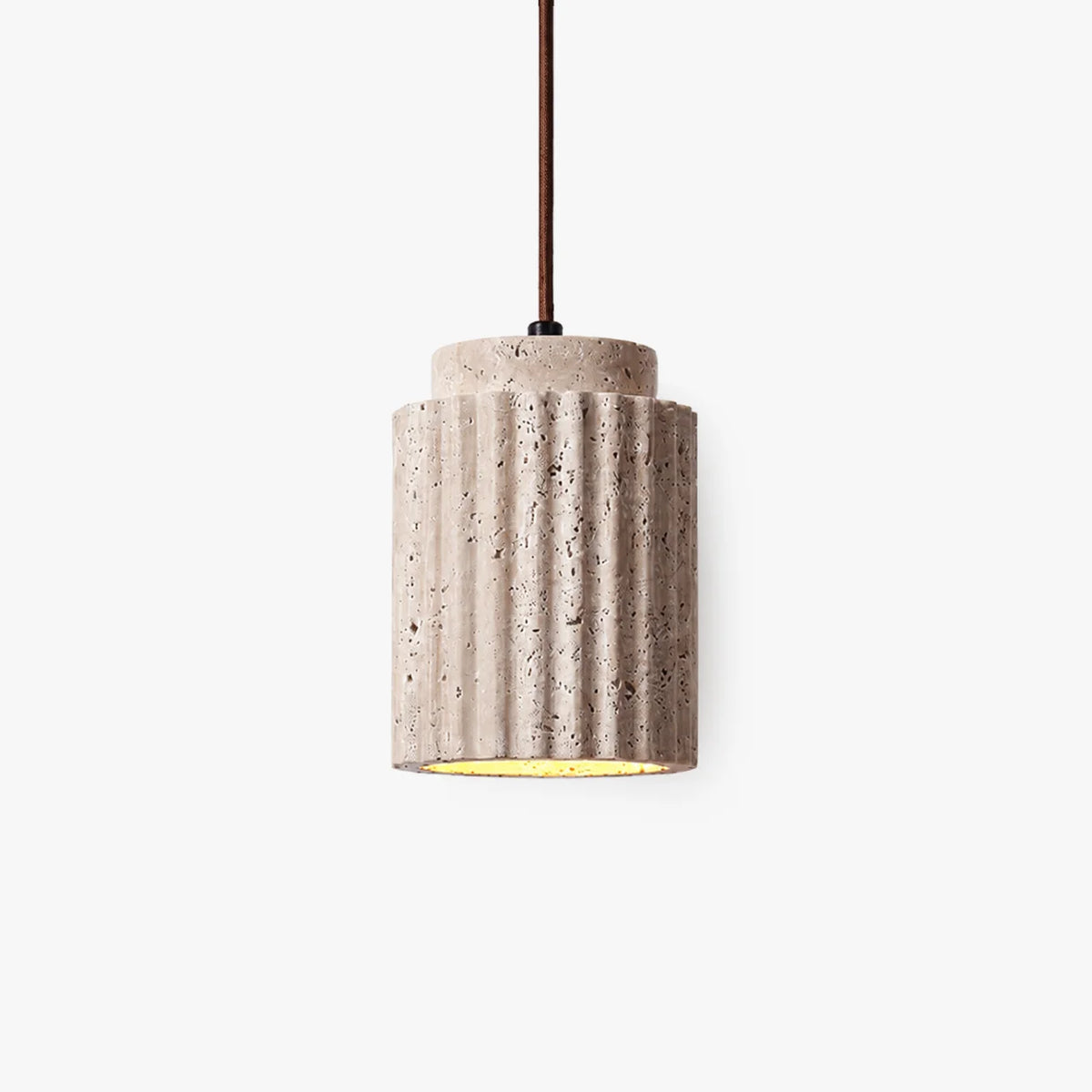 LuxRoyale Fluted Travertine Stone Pendant Light for Modern Kitchen Island - Royale Basic