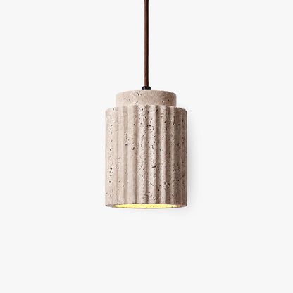 LuxRoyale Fluted Travertine Stone Pendant Light for Modern Kitchen Island - Royale Basic