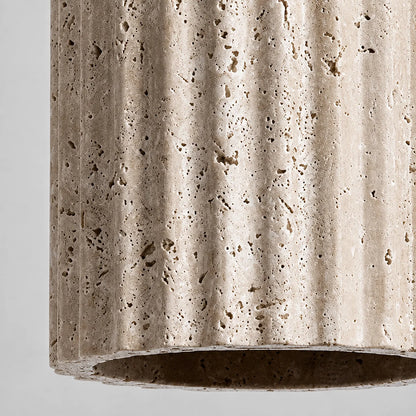 LuxRoyale Fluted Travertine Stone Pendant Light for Modern Kitchen Island - Royale Basic