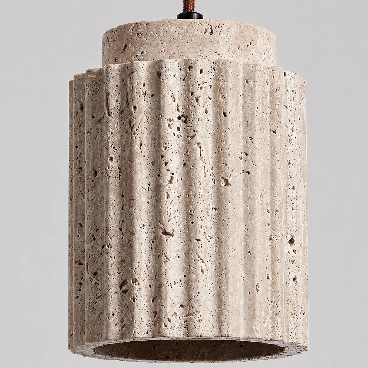 LuxRoyale Fluted Travertine Stone Pendant Light for Modern Kitchen Island - Royale Basic