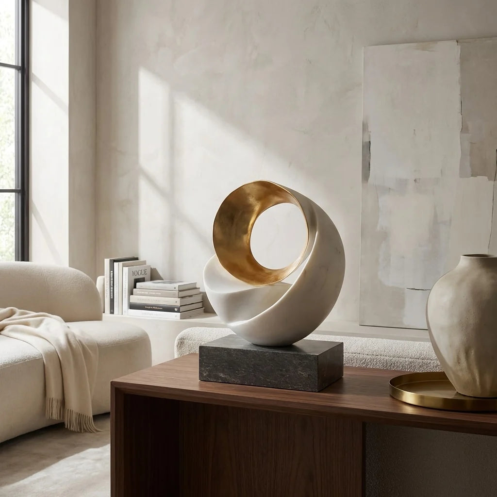 LuxRoyale Modern Abstract Resin Sculpture Minimalist Home Decor Tabletop Art Piece - Royale Basic