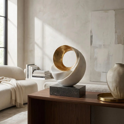 LuxRoyale Modern Abstract Resin Sculpture Minimalist Home Decor Tabletop Art Piece - Royale Basic
