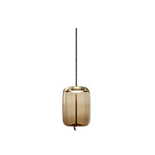 LuxRoyale Modern Amber Glass Pendant Light Hanging Rope Ceiling Lamp For Kitchen Island - Royale Basic
