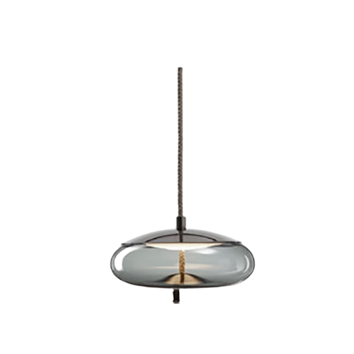 LuxRoyale Modern Amber Glass Pendant Light Hanging Rope Ceiling Lamp For Kitchen Island - Royale Basic