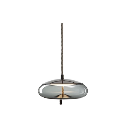 LuxRoyale Modern Amber Glass Pendant Light Hanging Rope Ceiling Lamp For Kitchen Island - Royale Basic