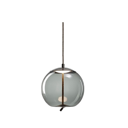 LuxRoyale Modern Amber Glass Pendant Light Hanging Rope Ceiling Lamp For Kitchen Island - Royale Basic