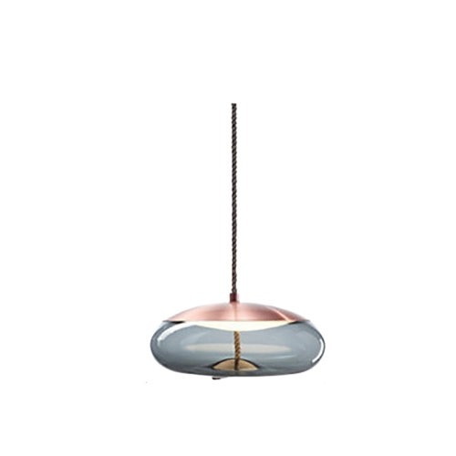 LuxRoyale Modern Amber Glass Pendant Light Hanging Rope Ceiling Lamp For Kitchen Island - Royale Basic