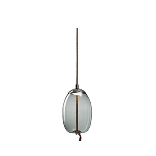 LuxRoyale Modern Amber Glass Pendant Light Hanging Rope Ceiling Lamp For Kitchen Island - Royale Basic