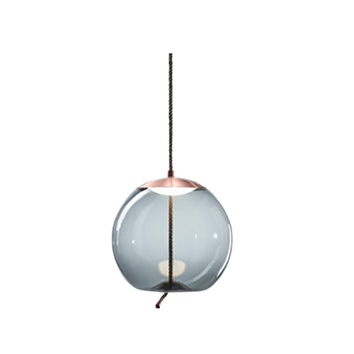 LuxRoyale Modern Amber Glass Pendant Light Hanging Rope Ceiling Lamp For Kitchen Island - Royale Basic