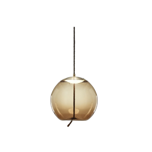 LuxRoyale Modern Amber Glass Pendant Light Hanging Rope Ceiling Lamp For Kitchen Island - Royale Basic