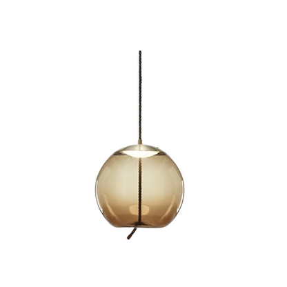 LuxRoyale Modern Amber Glass Pendant Light Hanging Rope Ceiling Lamp For Kitchen Island - Royale Basic