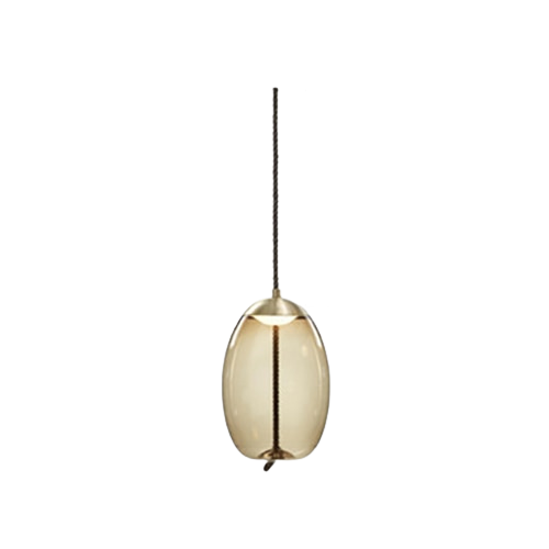 LuxRoyale Modern Amber Glass Pendant Light Hanging Rope Ceiling Lamp For Kitchen Island - Royale Basic