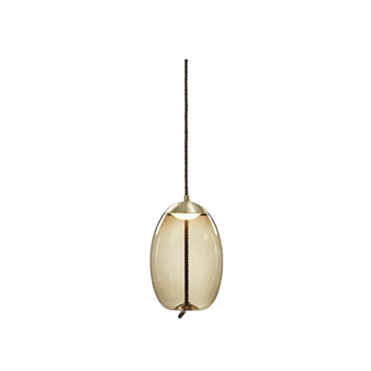 LuxRoyale Modern Amber Glass Pendant Light Hanging Rope Ceiling Lamp For Kitchen Island - Royale Basic