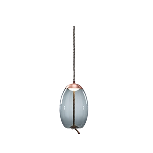 LuxRoyale Modern Amber Glass Pendant Light Hanging Rope Ceiling Lamp For Kitchen Island - Royale Basic
