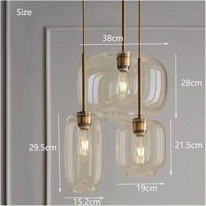 LuxRoyale Modern Brass & Sculpted Clear Glass Pendant Light for Dining Room, Bar & Cafe-Royale Basic