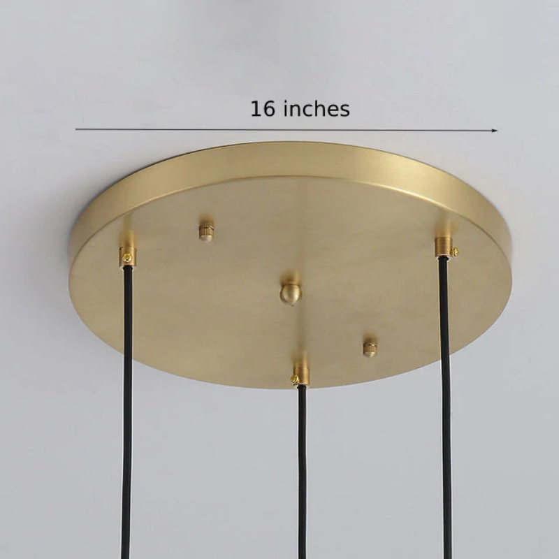 LuxRoyale Modern Brass & Sculpted Clear Glass Pendant Light for Dining Room, Bar & Cafe-Royale Basic