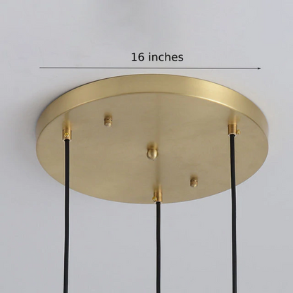 LuxRoyale Modern Brass & Sculpted Clear Glass Pendant Light for Dining Room, Bar & Cafe-Royale Basic