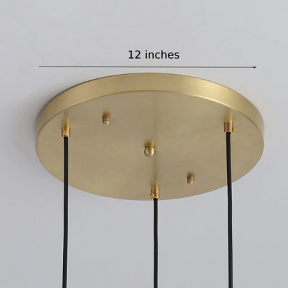 LuxRoyale Modern Brass & Sculpted Clear Glass Pendant Light for Dining Room, Bar & Cafe-Royale Basic