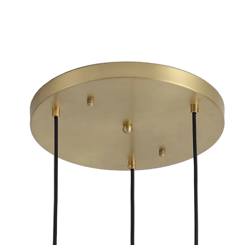 LuxRoyale Modern Brass & Sculpted Clear Glass Pendant Light for Dining Room, Bar & Cafe-Royale Basic