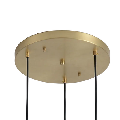 LuxRoyale Modern Brass & Sculpted Clear Glass Pendant Light for Dining Room, Bar & Cafe-Royale Basic