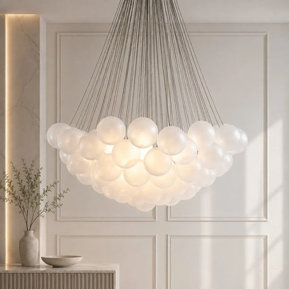 LuxRoyale Modern Glass Bubble Chandelier Hanging Light Fixture For Dining Room - Royale Basic