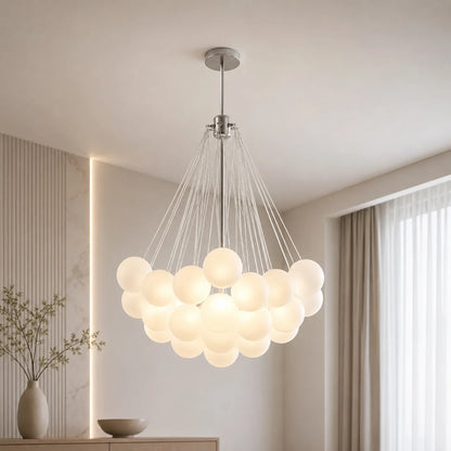 LuxRoyale Modern Glass Bubble Chandelier Hanging Light Fixture For Dining Room - Royale Basic