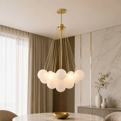 LuxRoyale Modern Glass Bubble Chandelier Hanging Light Fixture For Dining Room - Royale Basic
