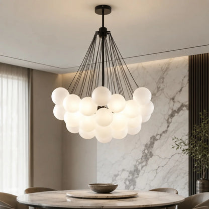 LuxRoyale Modern Glass Bubble Chandelier Hanging Light Fixture For Dining Room - Royale Basic