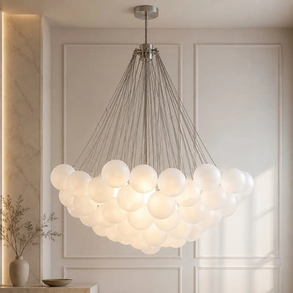 LuxRoyale Modern Glass Bubble Chandelier Hanging Light Fixture For Dining Room - Royale Basic