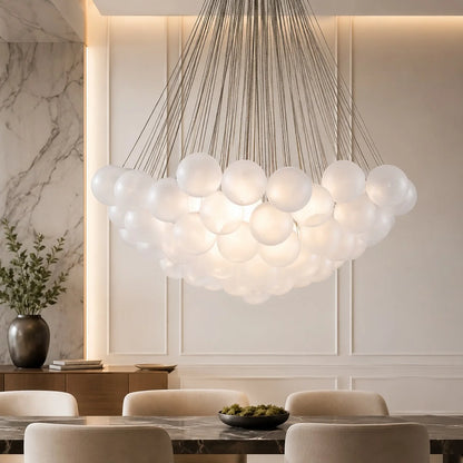 LuxRoyale Modern Glass Bubble Chandelier Hanging Light Fixture For Dining Room - Royale Basic