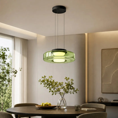 LuxRoyale Modern Glass Pendant Light Adjustable Dimmable LED Hanging Lamp - Royale Basic