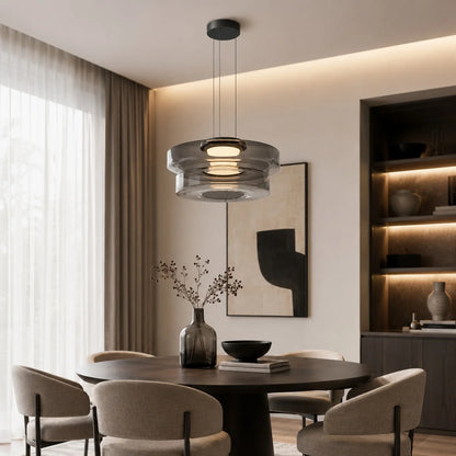 LuxRoyale Modern Glass Pendant Light Adjustable Dimmable LED Hanging Lamp - Royale Basic
