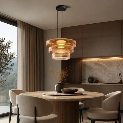 LuxRoyale Modern Glass Pendant Light Adjustable Dimmable LED Hanging Lamp - Royale Basic