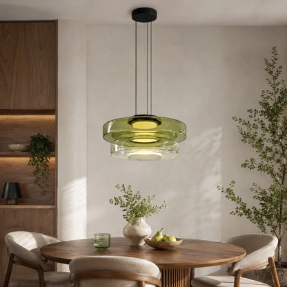 LuxRoyale Modern Glass Pendant Light Adjustable Dimmable LED Hanging Lamp - Royale Basic