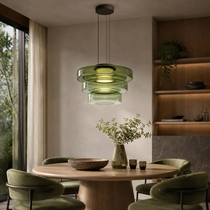 LuxRoyale Modern Glass Pendant Light Adjustable Dimmable LED Hanging Lamp - Royale Basic
