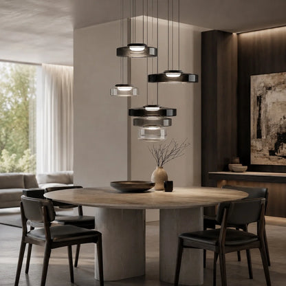 LuxRoyale Modern Glass Pendant Light Adjustable Dimmable LED Hanging Lamp - Royale Basic