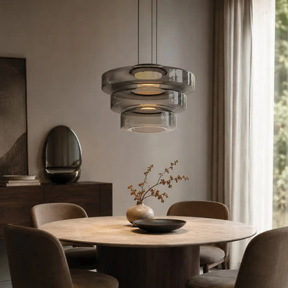 LuxRoyale Modern Glass Pendant Light Adjustable Dimmable LED Hanging Lamp - Royale Basic
