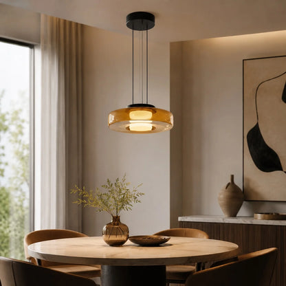 LuxRoyale Modern Glass Pendant Light Adjustable Dimmable LED Hanging Lamp - Royale Basic