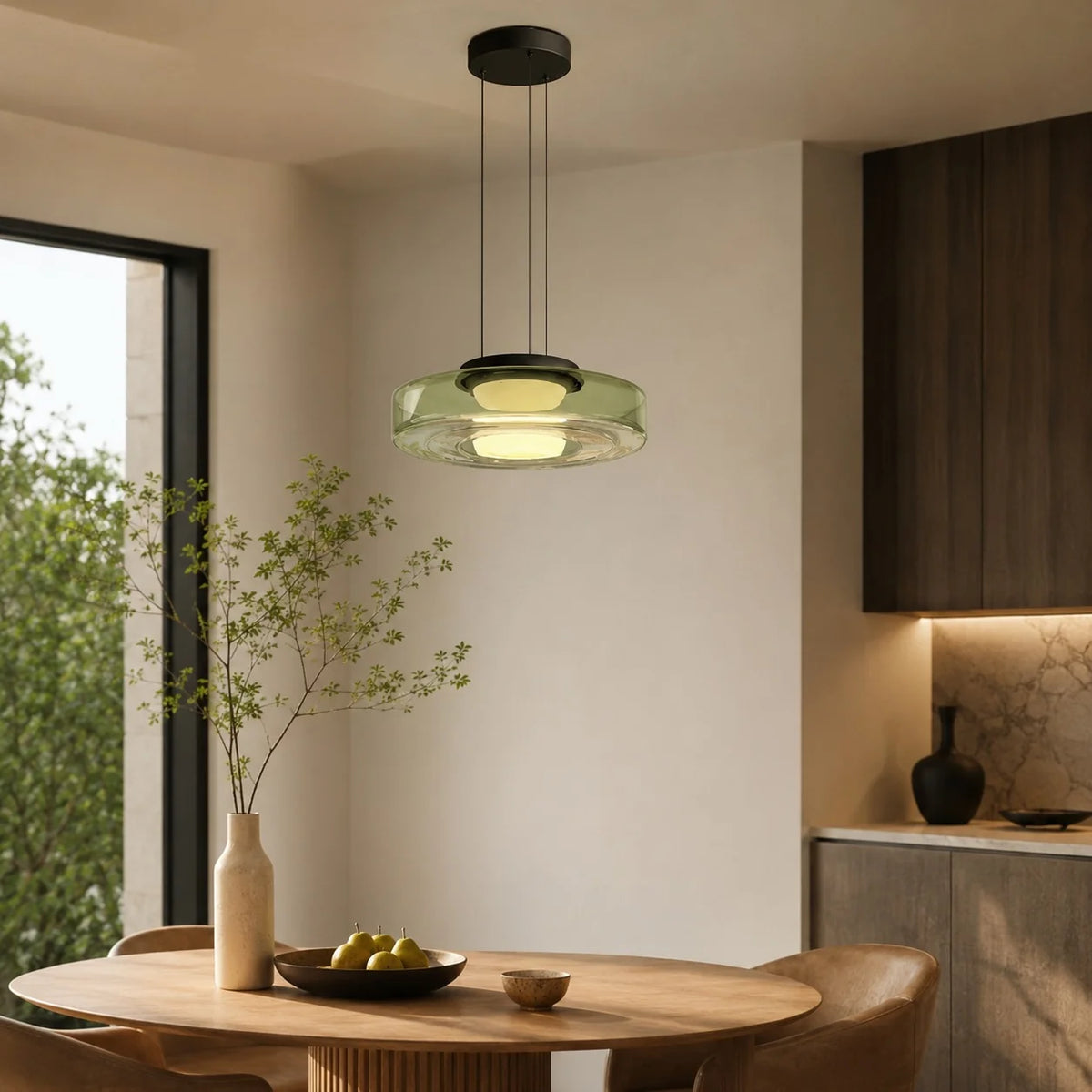 LuxRoyale Modern Glass Pendant Light Adjustable Dimmable LED Hanging Lamp - Royale Basic