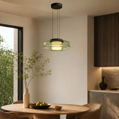 LuxRoyale Modern Glass Pendant Light Adjustable Dimmable LED Hanging Lamp - Royale Basic