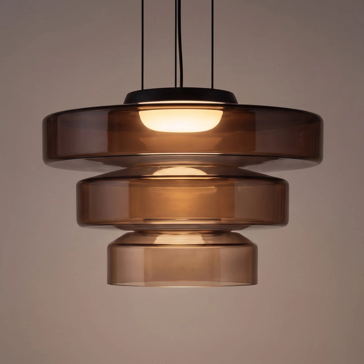 LuxRoyale Modern Glass Pendant Light Adjustable Dimmable LED Hanging Lamp - Royale Basic