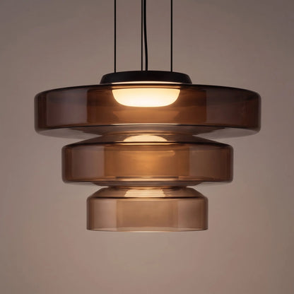 LuxRoyale Modern Glass Pendant Light Adjustable Dimmable LED Hanging Lamp - Royale Basic
